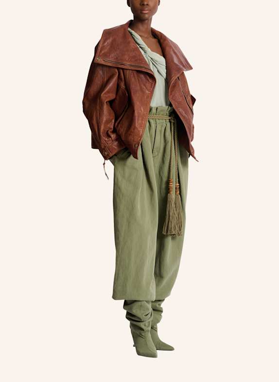 BALMAIN Bomberjacke aus Lammleder BRAUN