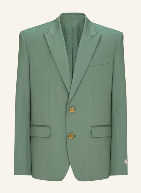 BALMAIN Jacke mit zwei Knöpfen aus Baumwolltwill GRÜN