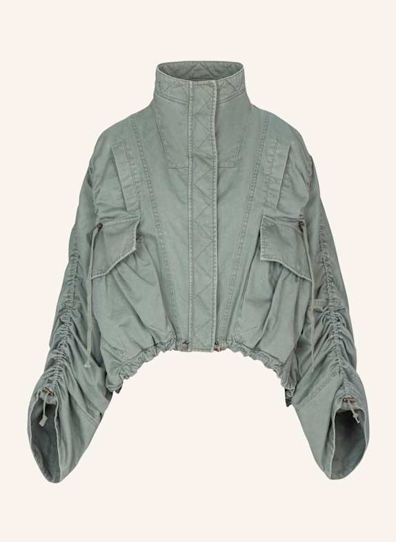 BALMAIN Parka aus Baumwollgabardine GRÜN