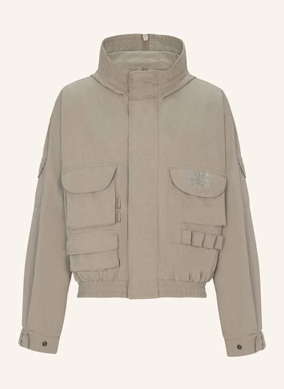 BALMAIN Balmain Stamp Cargojacke aus Vintage-Baumwolle GRÜN