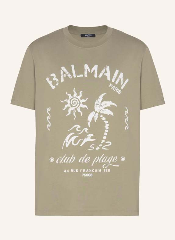 BALMAIN T-Shirt mit Balmain Plage-Print GRÜN