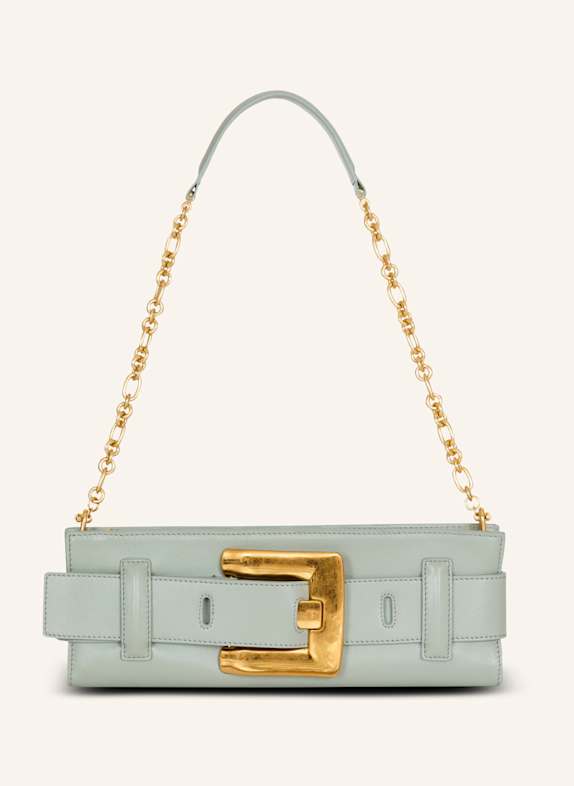 BALMAIN Anthem Clutch aus Kalbsleder GRÜN