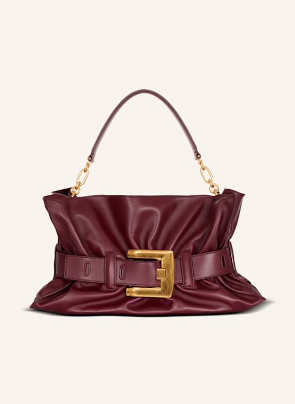 BALMAIN Mittelgroße Tasche Anthem aus Leder BRAUN