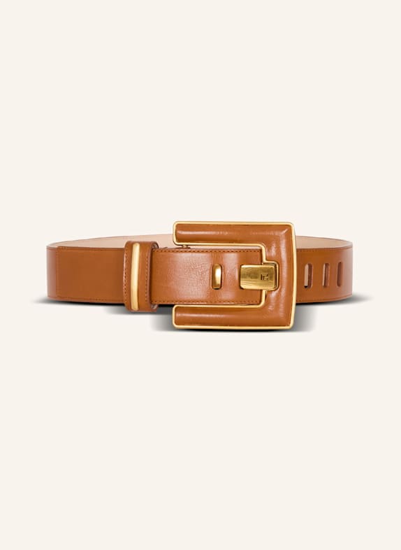 BALMAIN Gürtel Anthem aus Kalbsleder BRAUN