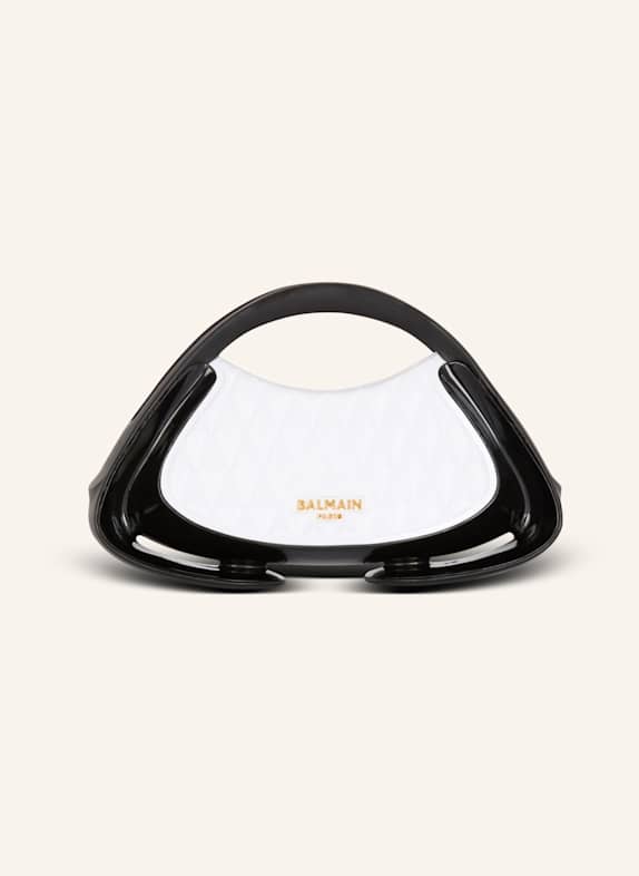 BALMAIN Kleine zweifarbige gesteppte Tasche Jolie Madame WEISS