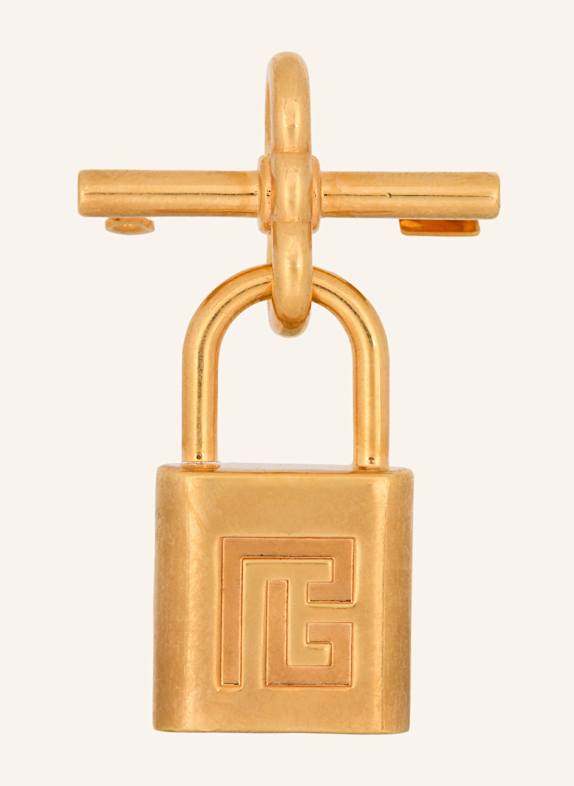 BALMAIN Brosche Pulse aus Messing in Form eines Vorhängeschlosses GOLD
