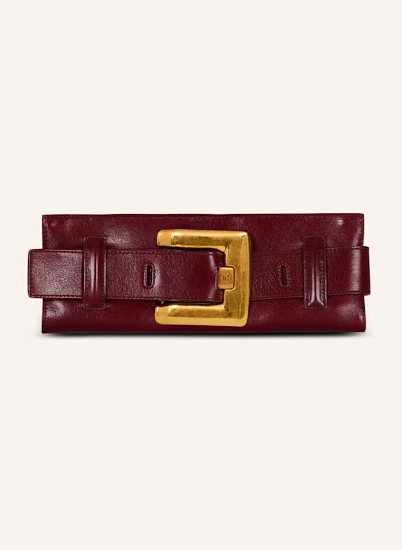 BALMAIN Anthem Clutch aus Kalbsleder BRAUN