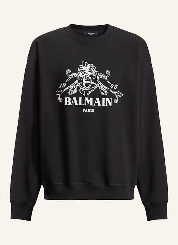 BALMAIN Bedrucktes Balmain Vine Sweatshirt SCHWARZ