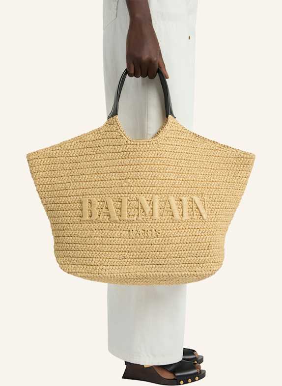 BALMAIN Gehäkelter Balmain Shopper KHAKI
