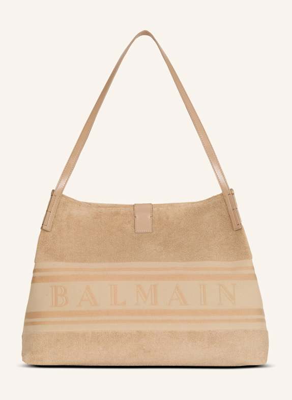 BALMAIN Mittelgroßer Release Shopper aus Baumwollfrottee KHAKI