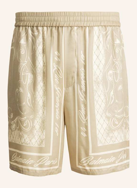 BALMAIN Bedruckte Foulard Pyjamashorts KHAKI