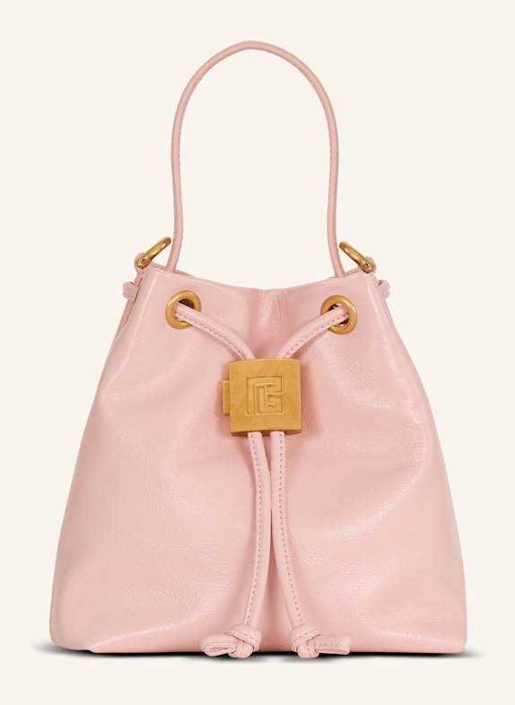 BALMAIN Pulse Bucket Tasche aus Glattleder ROSA
