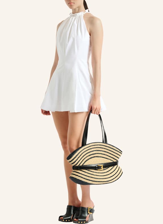 BALMAIN Kleid aus Baumwollpopeline WEISS