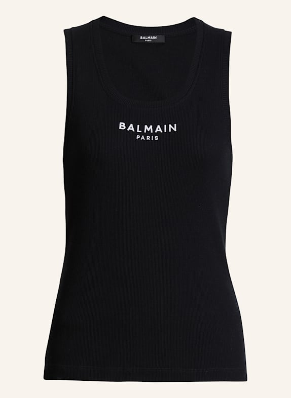 BALMAIN Tanktop mit Balmain Paris-Stickerei SCHWARZ
