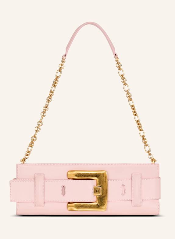 BALMAIN Anthem Clutch aus Glattleder ROSA