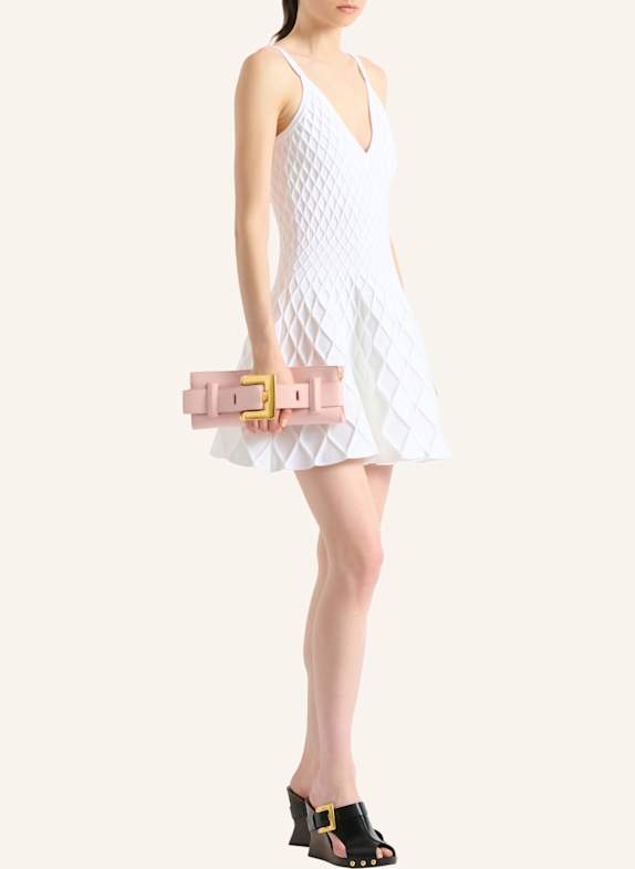 BALMAIN Anthem Clutch aus Glattleder ROSA