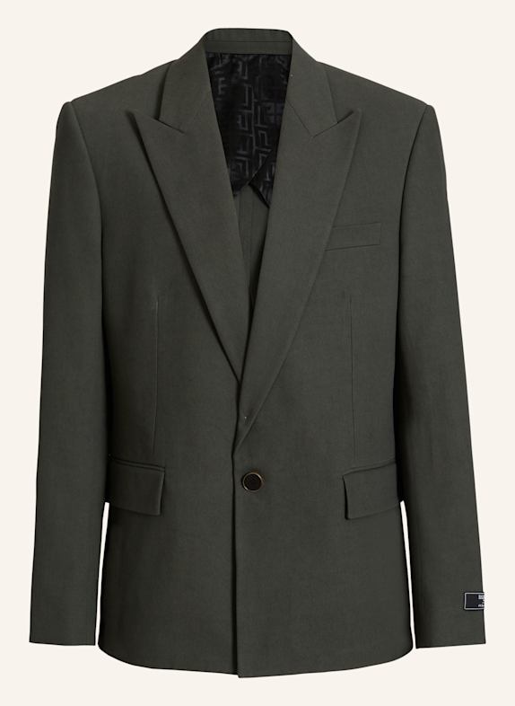 BALMAIN Jacke mit einem Knopf aus Baumwolltwill GRÜN