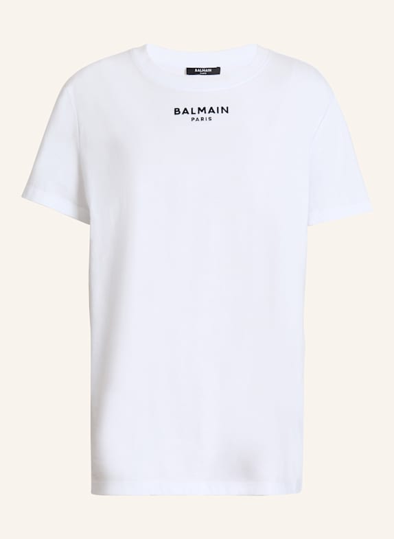 BALMAIN Besticktes Balmain Paris T-Shirt WEISS