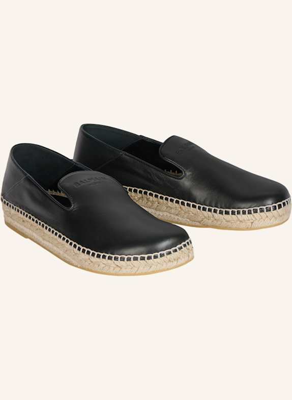 BALMAIN Espadrilles aus Glattleder SCHWARZ