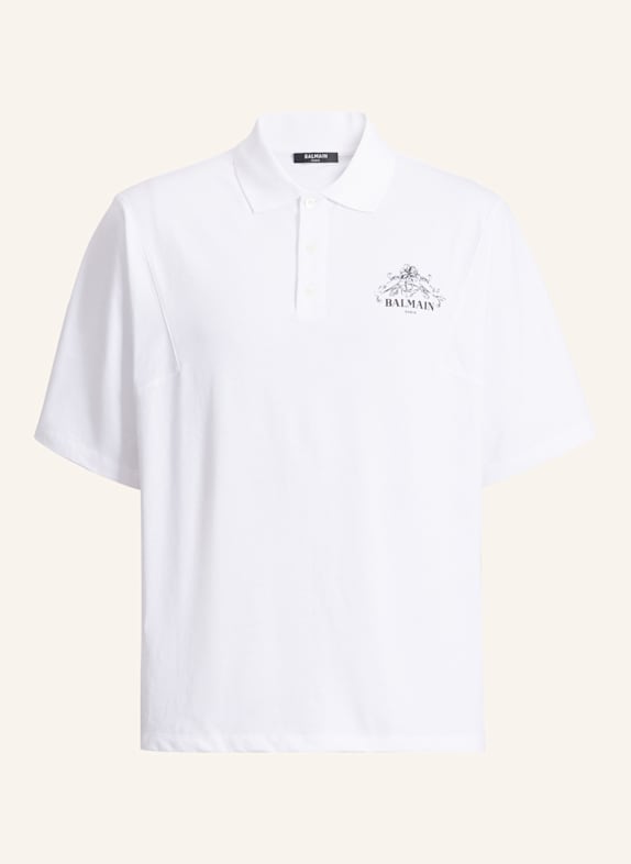 BALMAIN Bedrucktes Balmain Vine Poloshirt WEISS
