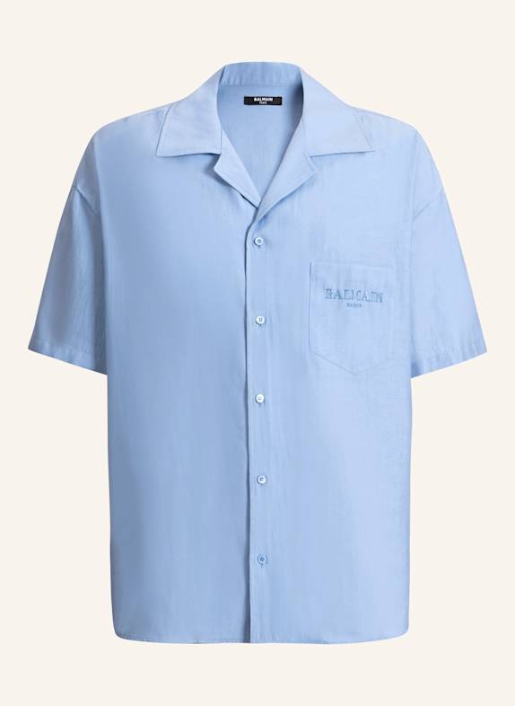 BALMAIN Balmain Vintage Hemd aus Popeline mit Fischgrätmuster BLAU