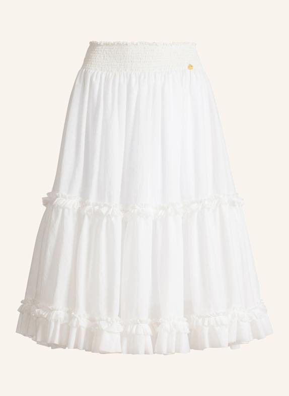 BALMAIN Langer Rock mit Raffungen WEISS