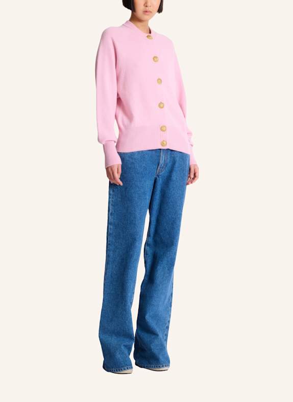 BALMAIN Geknöpfter Cardigan aus Bio-Kaschmir ROSA