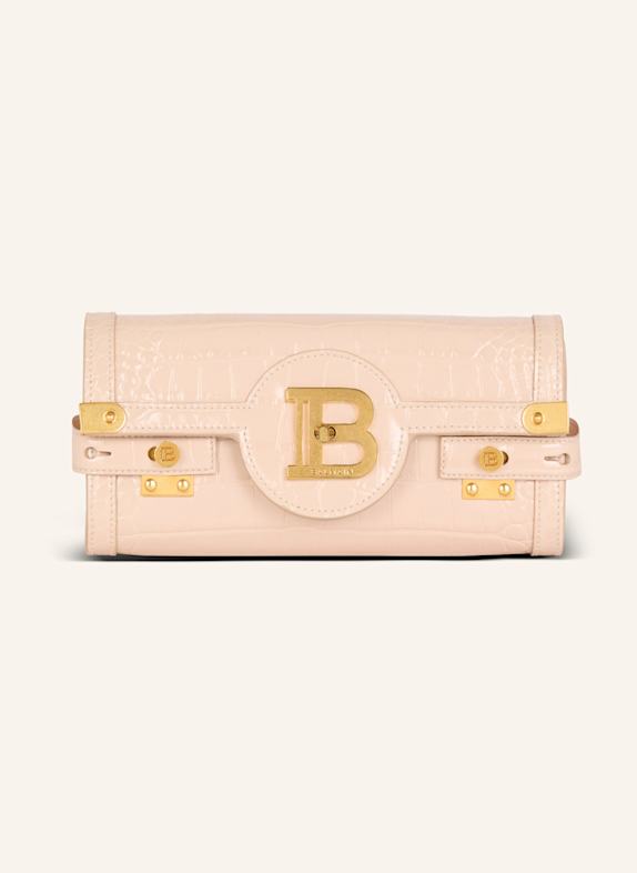 BALMAIN Pochette B-Buzz 23 aus Kalbsleder mit Krokodilmuster BEIGE