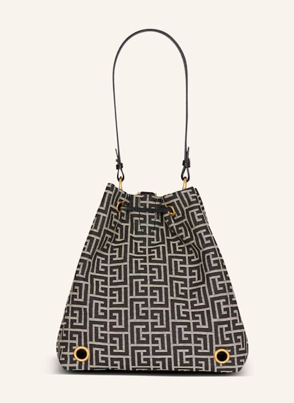 BALMAIN Rucksack Pulse aus Monogramm-Jacquard SCHWARZ