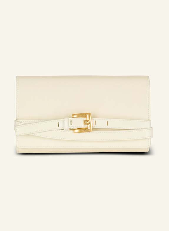 BALMAIN Shuffle Brieftasche aus geknittertem Leder mit Kette KHAKI