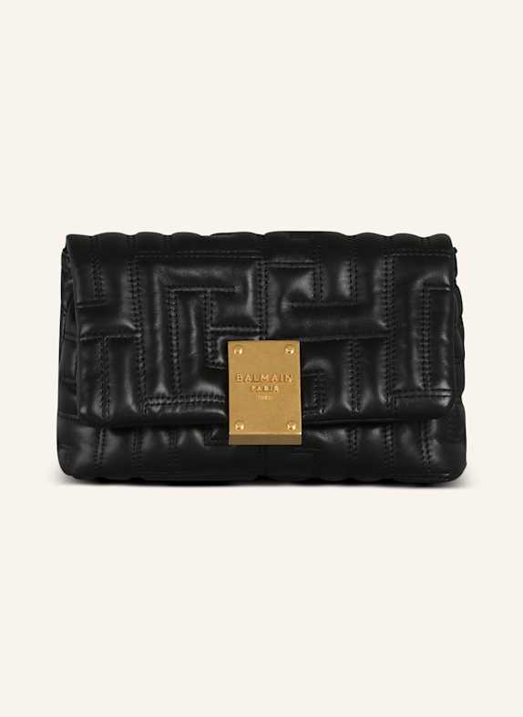 BALMAIN Mini-Tasche 1945 Soft aus gestepptem Leder SCHWARZ