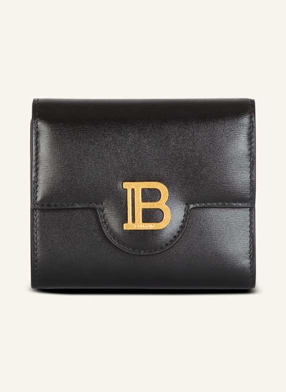 BALMAIN Dreifachfaltbrieftasche B-Buzz aus Kalbsleder SCHWARZ