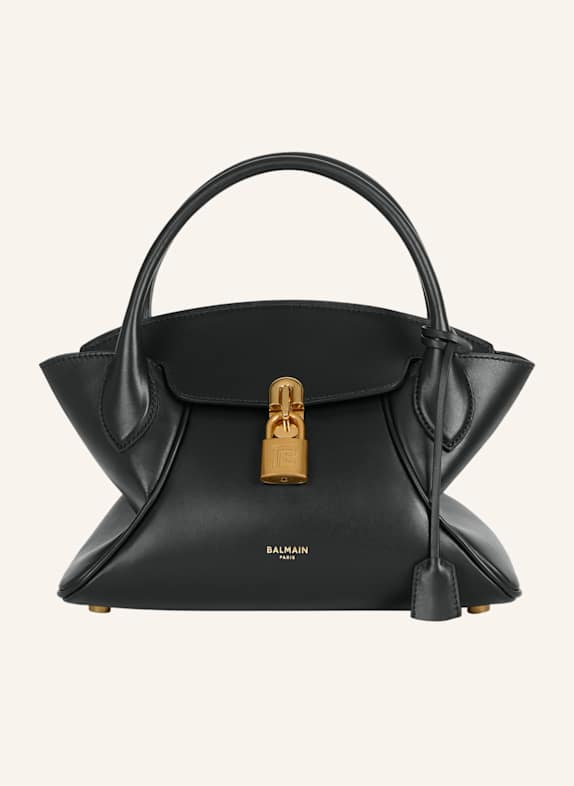 BALMAIN Kleine Pulse Day Tasche aus Glattleder SCHWARZ