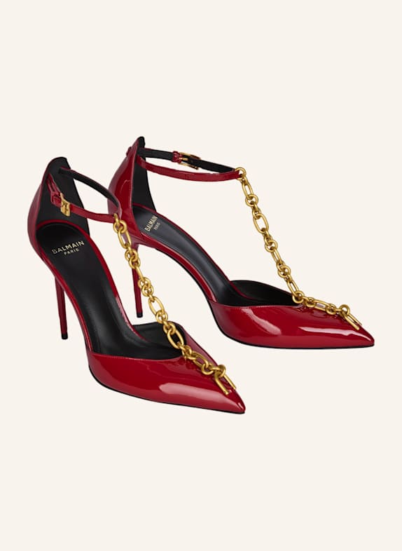 BALMAIN Pumps Sync aus Lackleder ROT