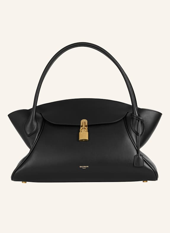 BALMAIN Mittelgroße Pulse Day Tasche aus Glattleder SCHWARZ