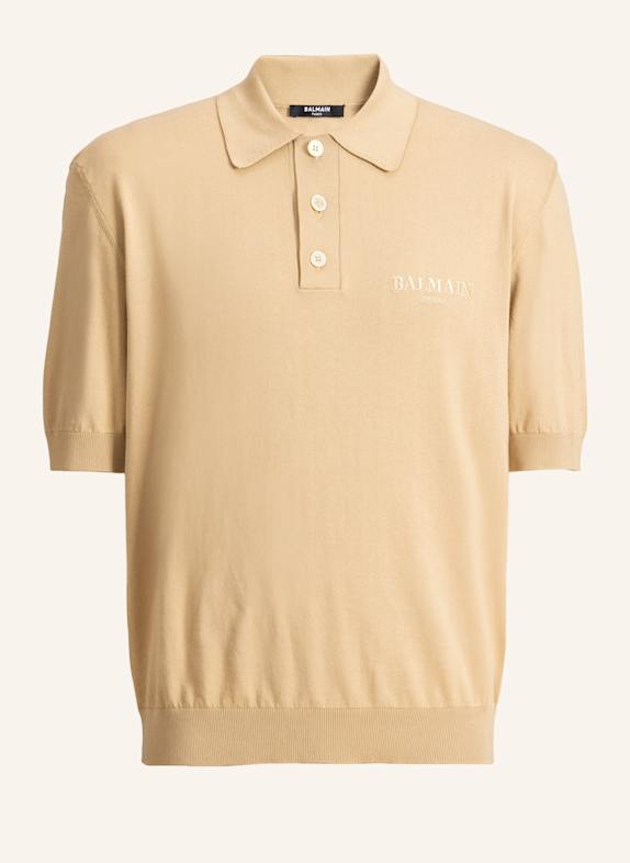 BALMAIN Besticktes Balmain Vintage Poloshirt KHAKI