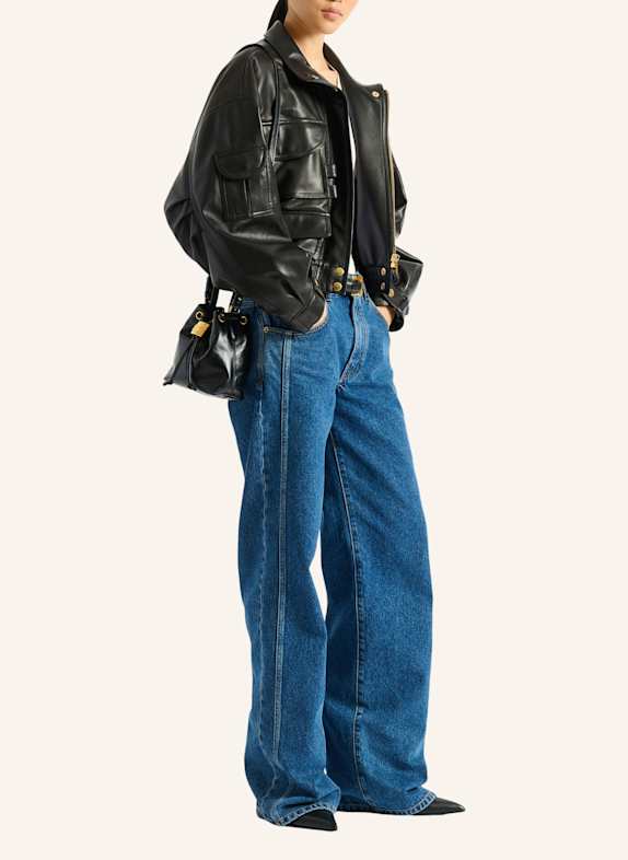 BALMAIN Pulse Bucket Tasche aus Glattleder SCHWARZ