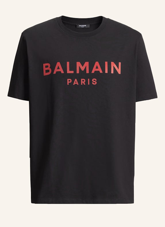 BALMAIN Bedrucktes T-Shirt aus Baumwolle NUDE