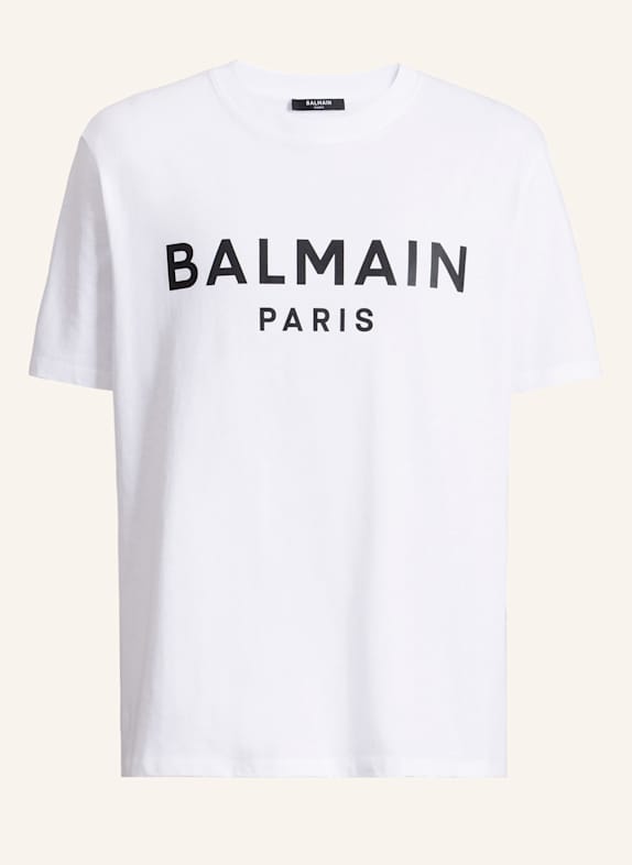 BALMAIN Bedrucktes T-Shirt aus Baumwolle WEISS
