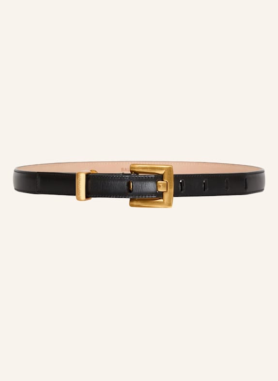 BALMAIN Anthem Gürtel aus Glattleder SCHWARZ