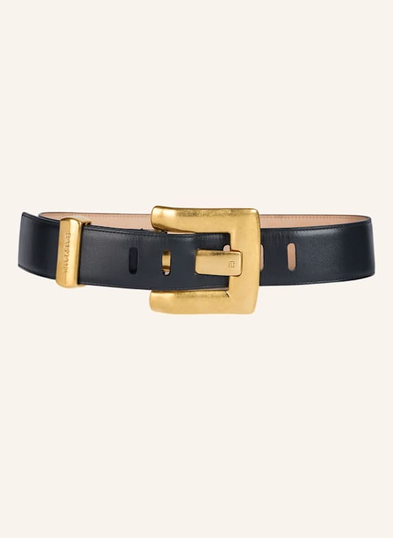 BALMAIN Anthem Gürtel aus Glattleder SCHWARZ