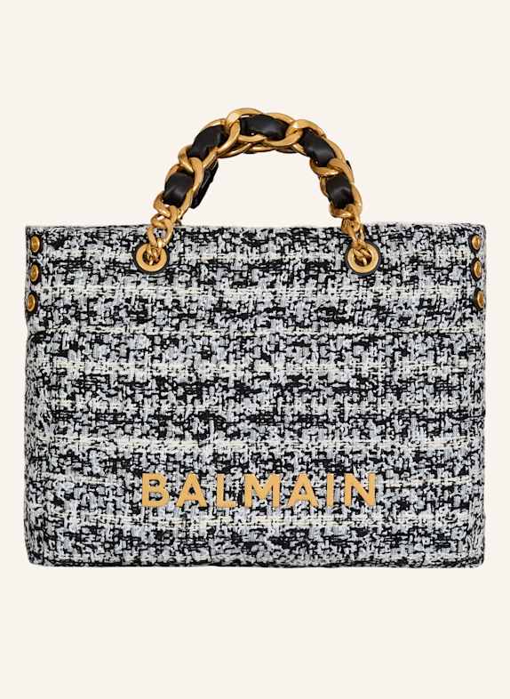 BALMAIN 1945 Soft Shopper aus Tweed SCHWARZ
