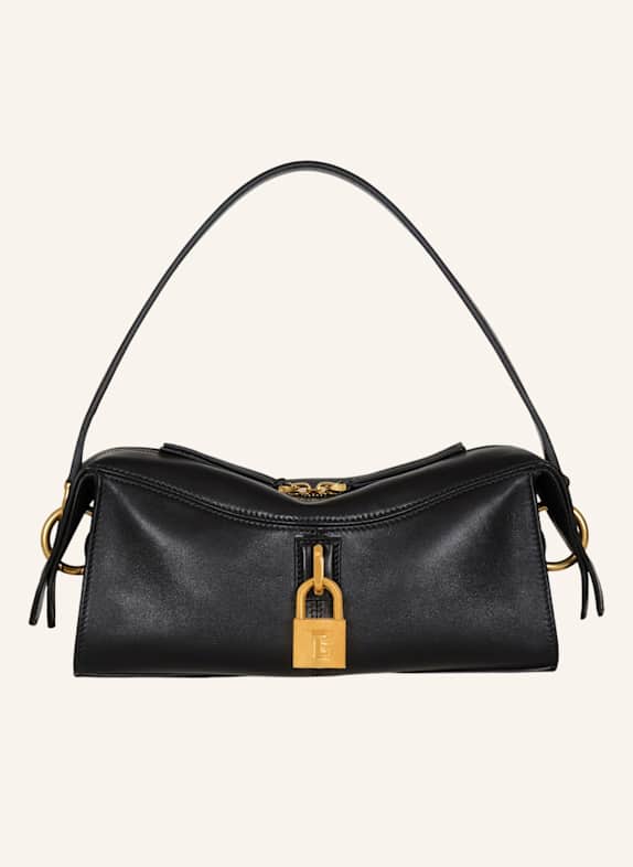 BALMAIN Kleine Pulse Tasche aus Glattleder SCHWARZ