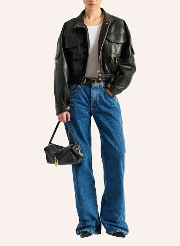 BALMAIN Kleine Pulse Tasche aus Glattleder SCHWARZ