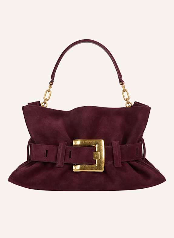BALMAIN Mittelgroße Anthem Tasche aus Wildleder ROT