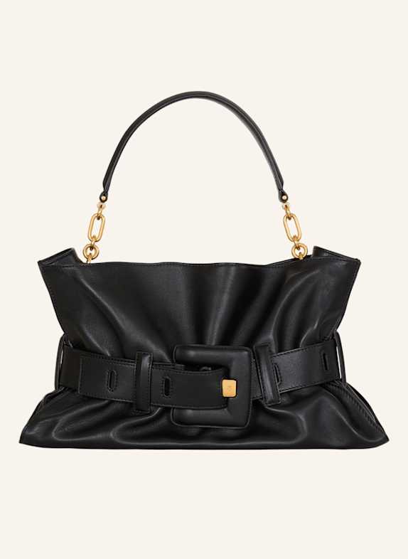 BALMAIN Mittelgroße Anthem Tasche aus Glattleder SCHWARZ