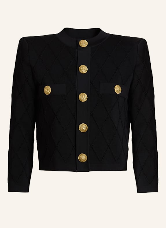BALMAIN Kurzer Cardigan SCHWARZ
