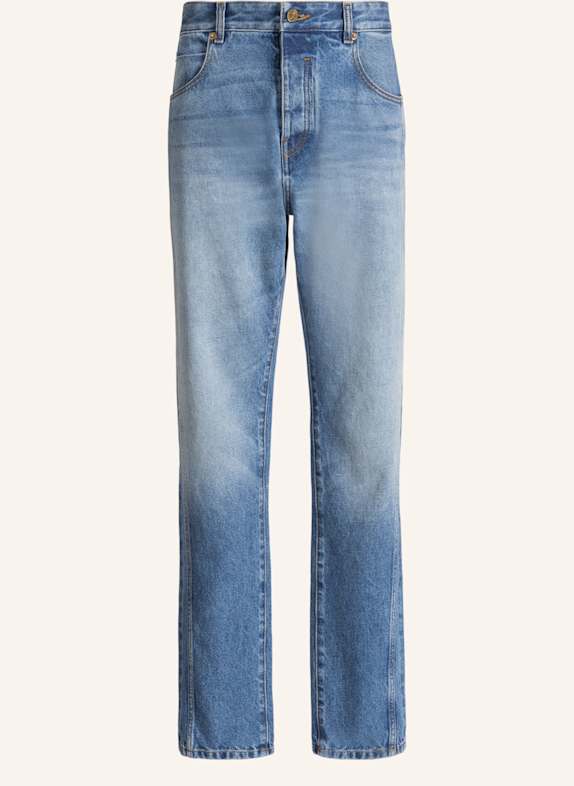 BALMAIN Gerade Jeans aus verwaschenem Denim in Blue BLAU
