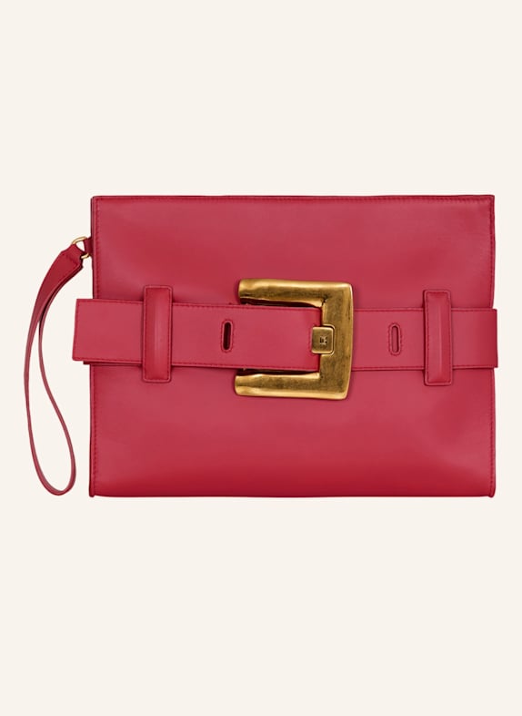 BALMAIN Anthem Clutch aus Glattleder ROT