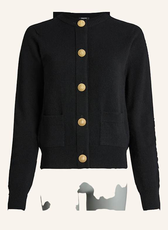 BALMAIN Cardigan aus Öko-Kaschmir SCHWARZ